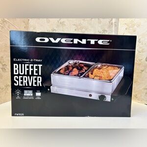Ovente Electric Buffet Double Server Warming Tray Stainless Steel Pan FW152S